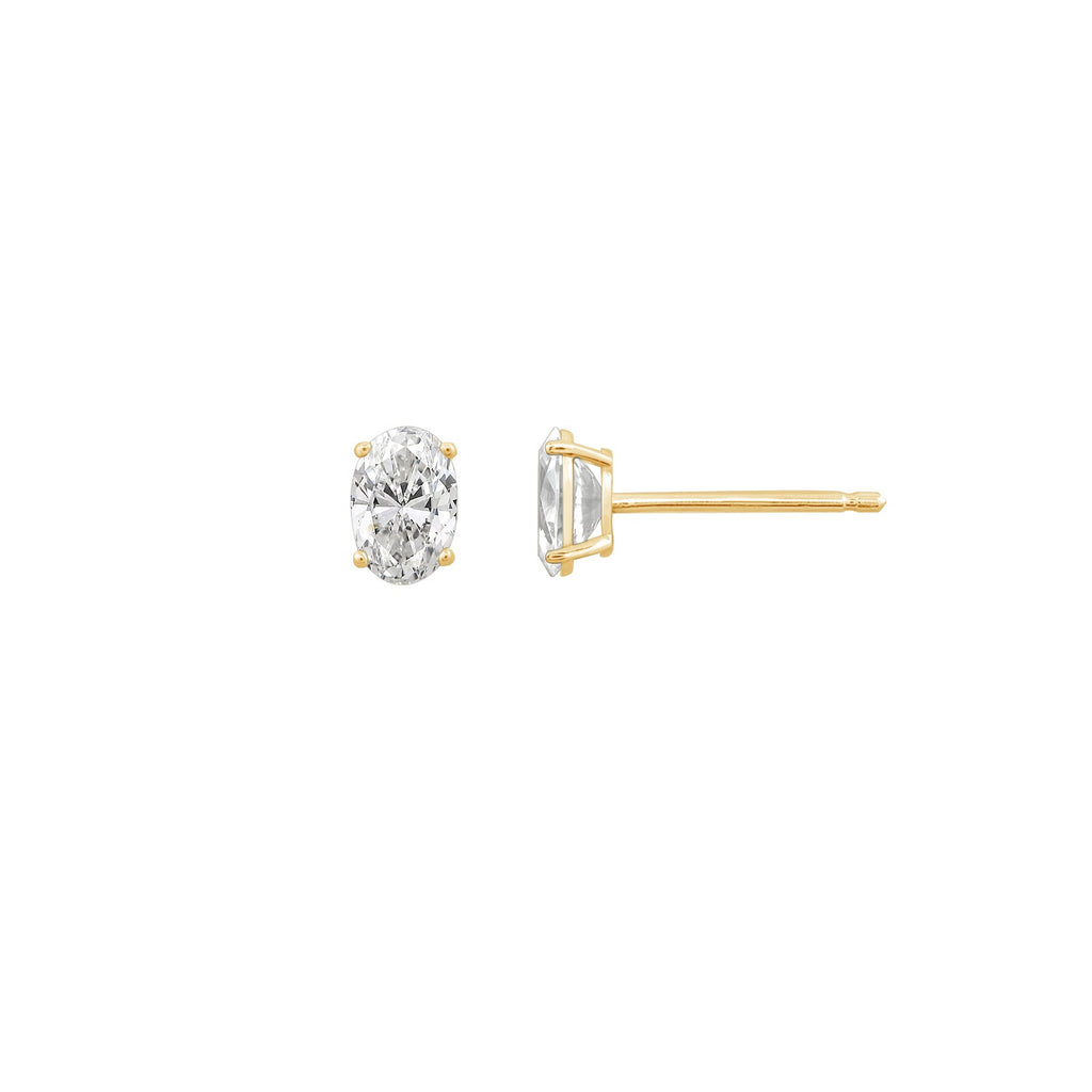 10K Solid Gold Solitaire Earrings
