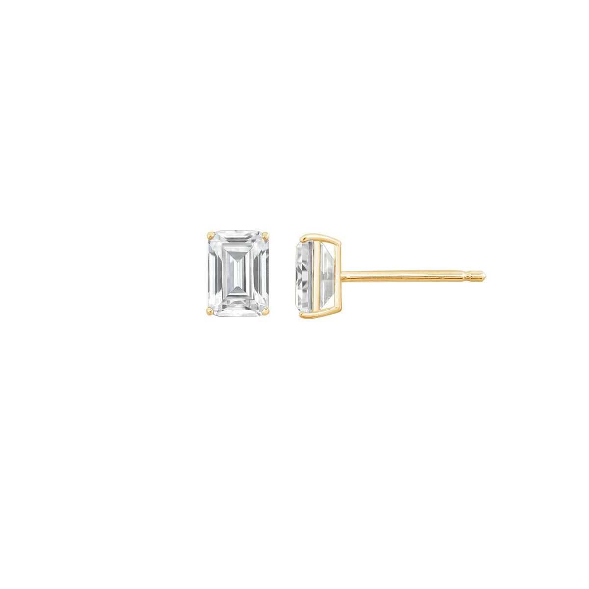 10K Solid Gold Solitaire Earrings