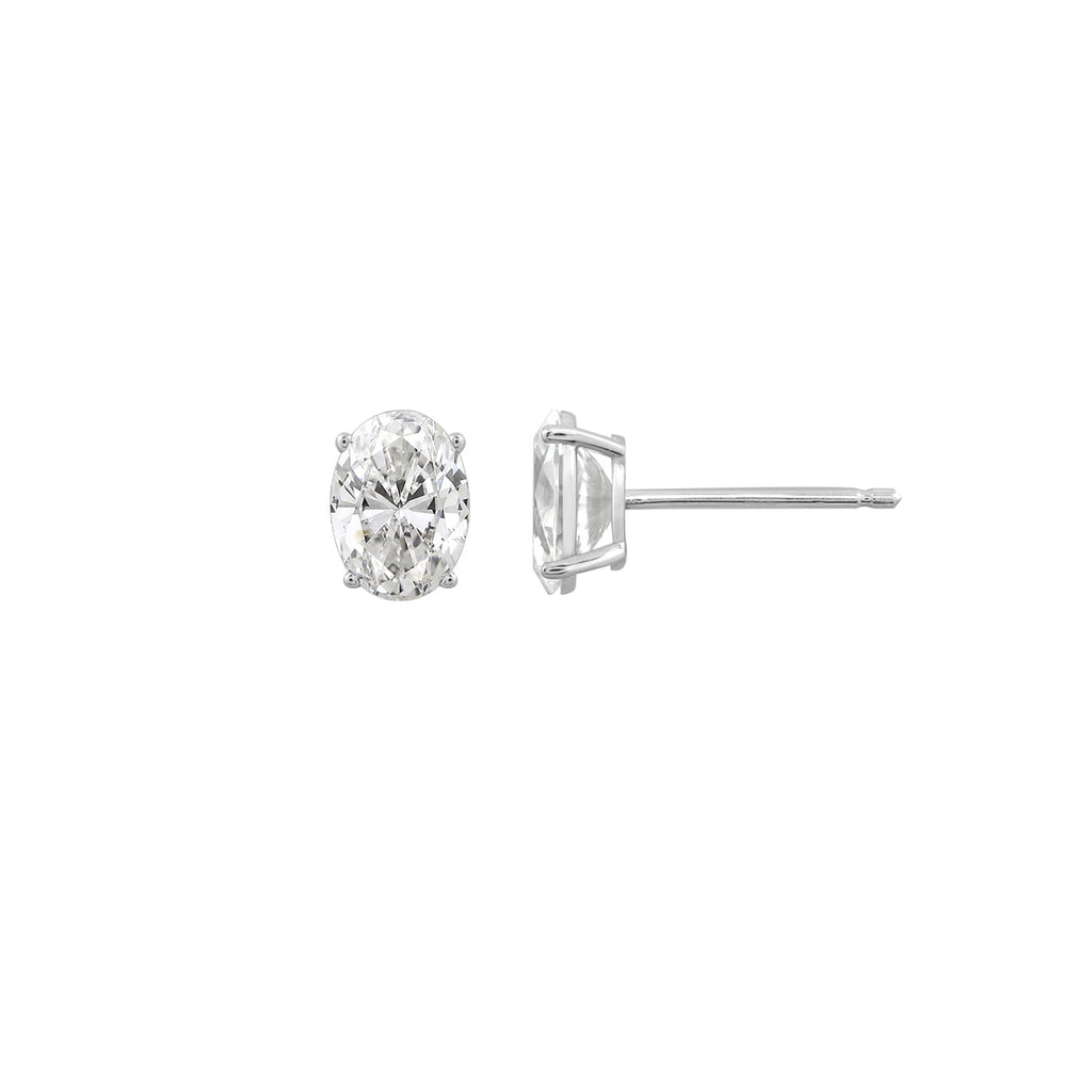14K Solid Gold Solitaire Earrings