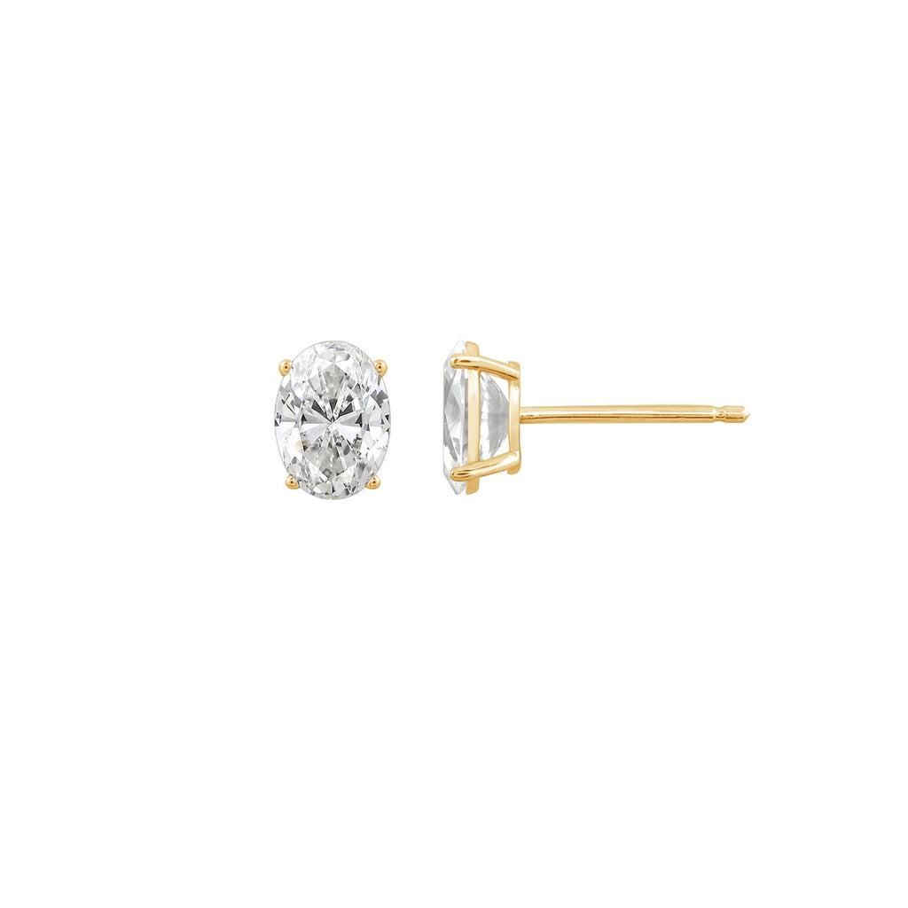 10K Solid Gold Solitaire Earrings
