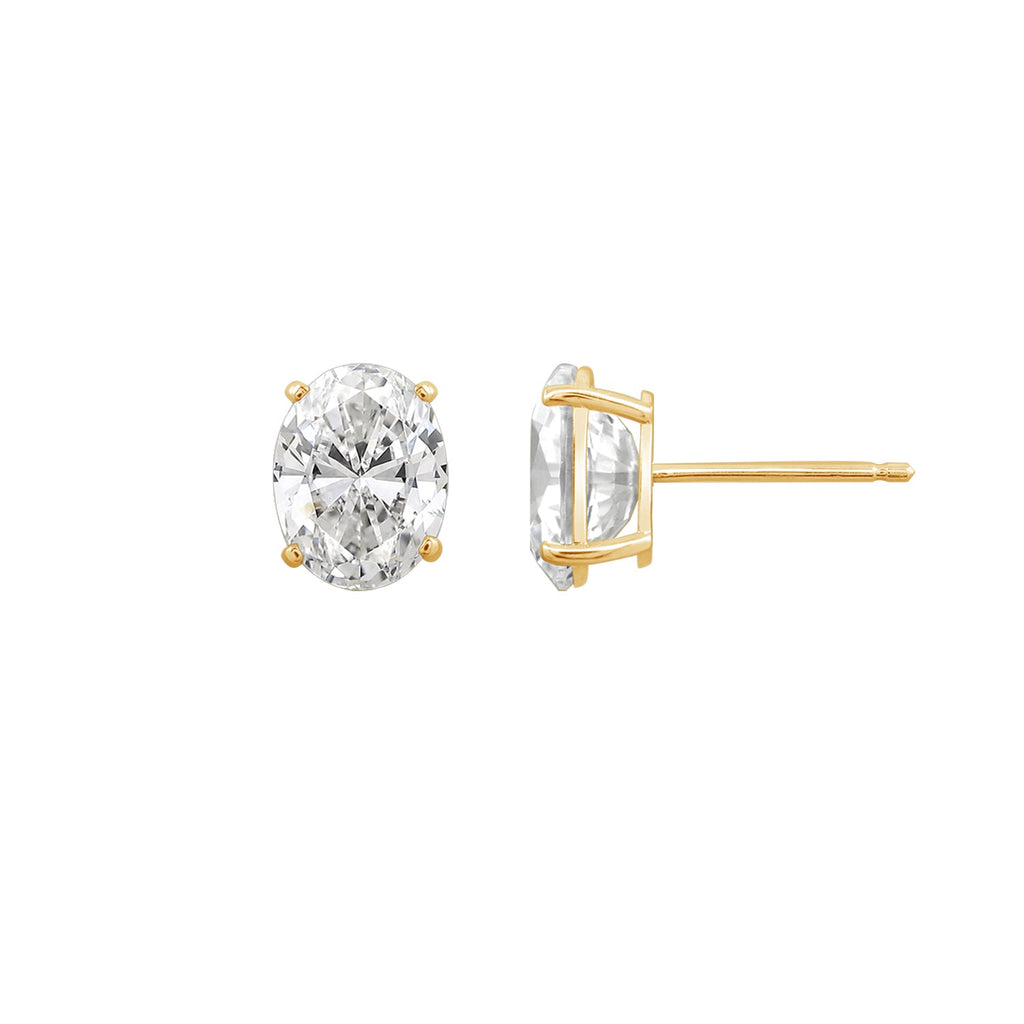 10K Solid Gold Solitaire Earrings