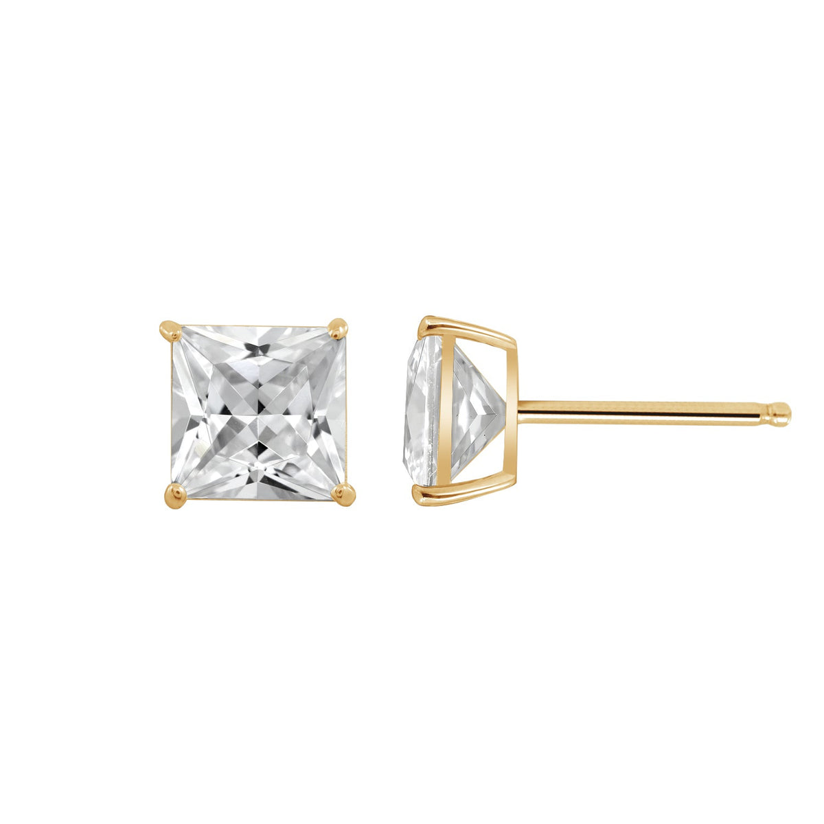 10K Solid Gold Solitaire Earrings