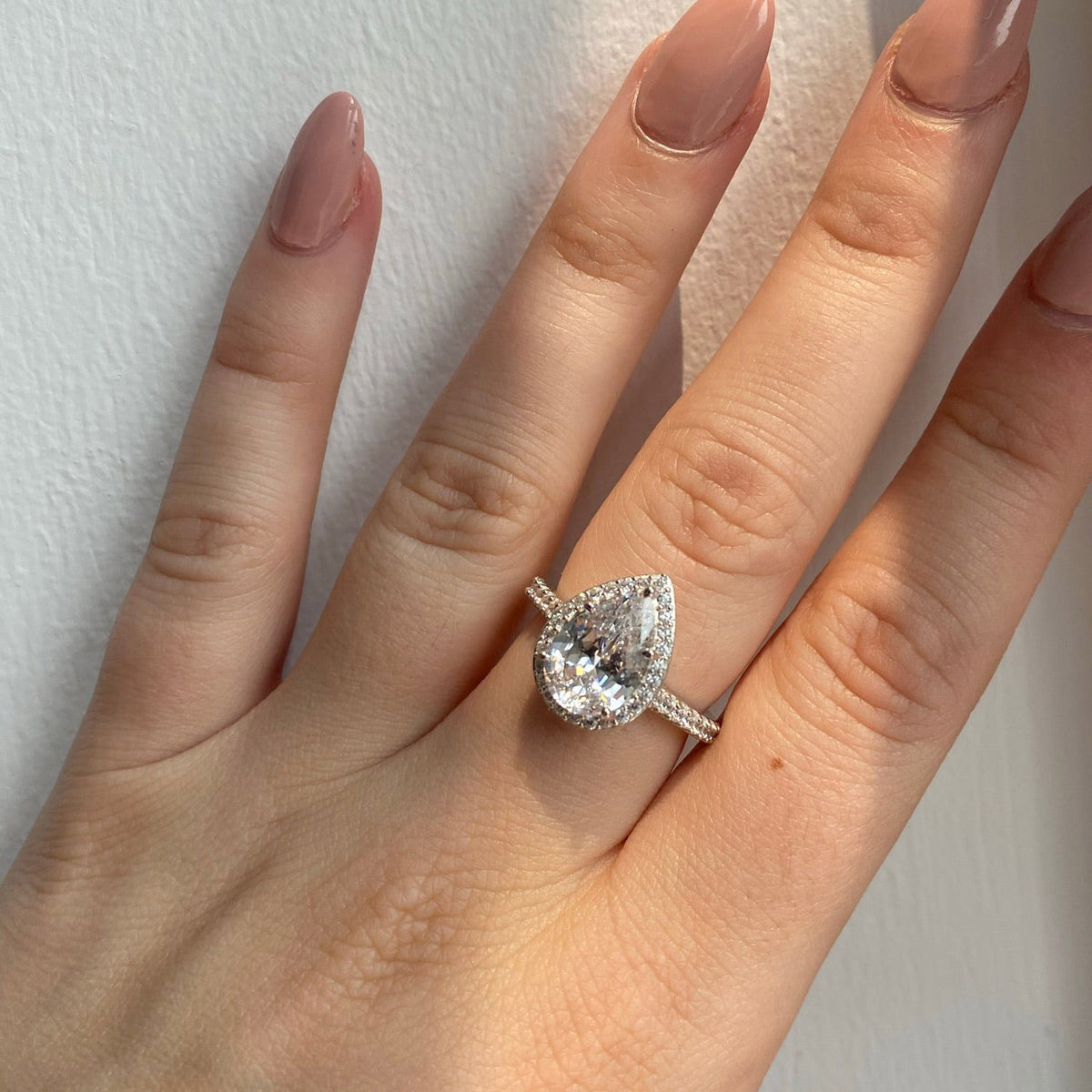 Pear Cut Halo Ring