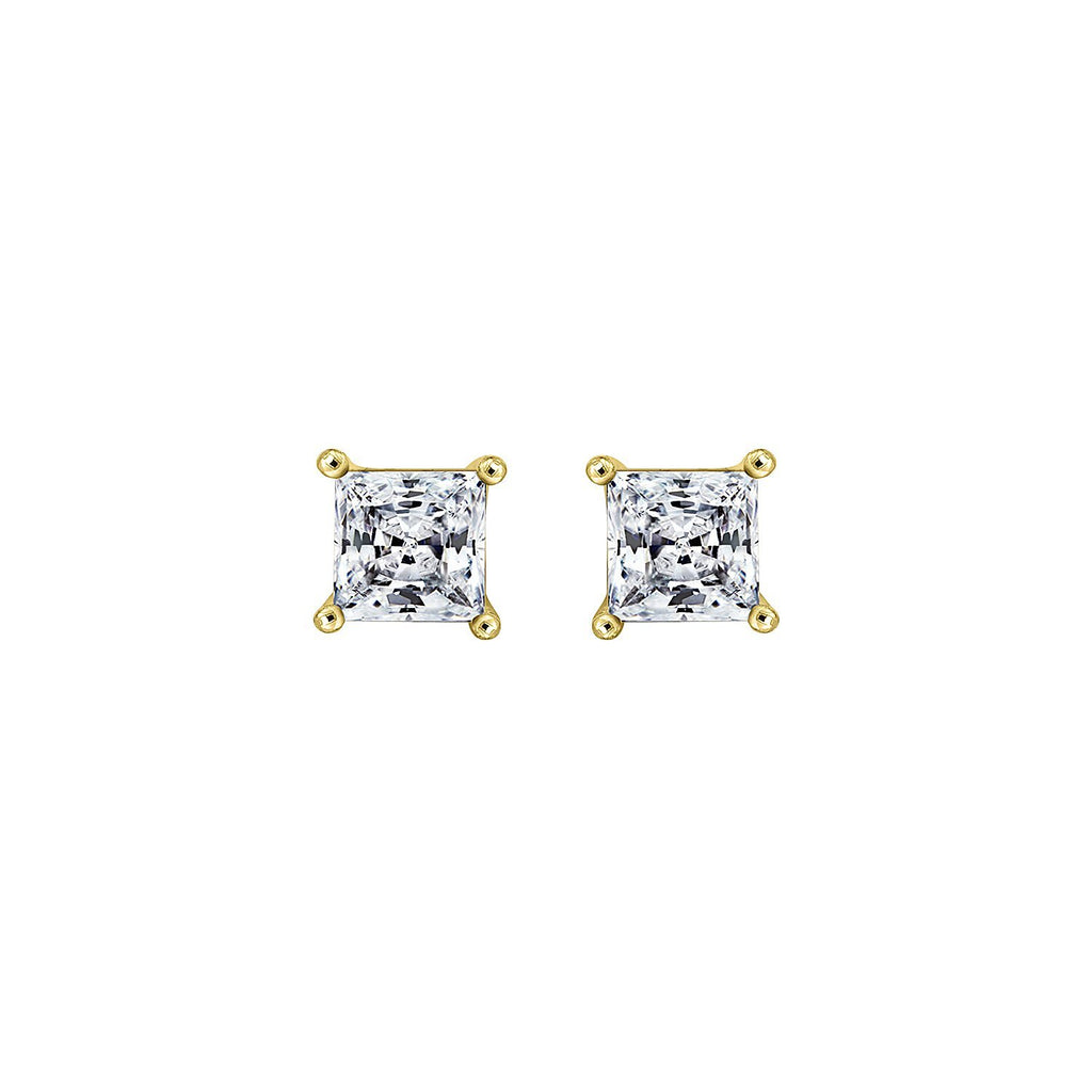 Solitaire Princess Stud Earrings