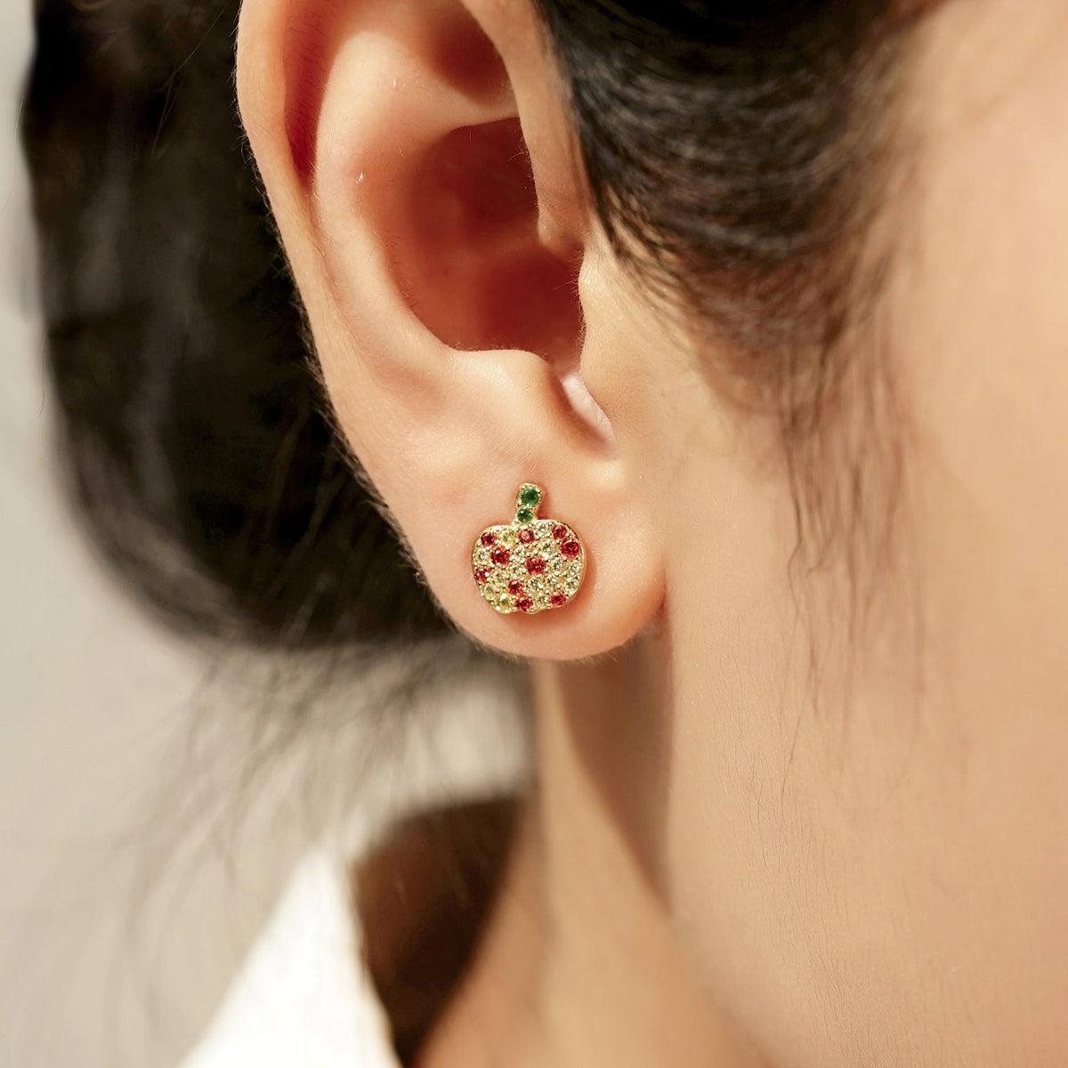 Minimal Sweet Pumpkin Stud Earrings