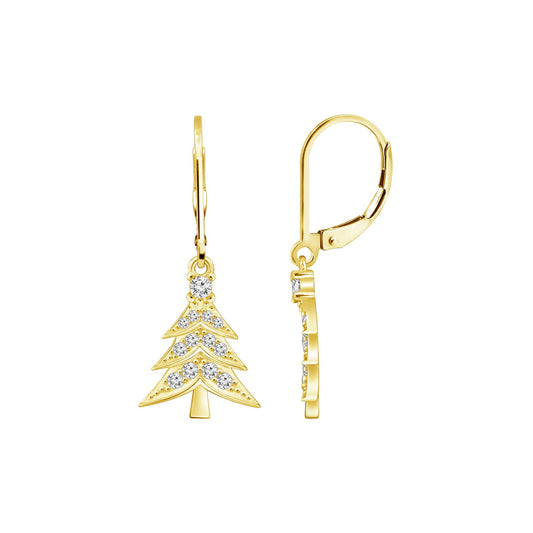 Blink Drop Christmas Tree Leverback Earrings