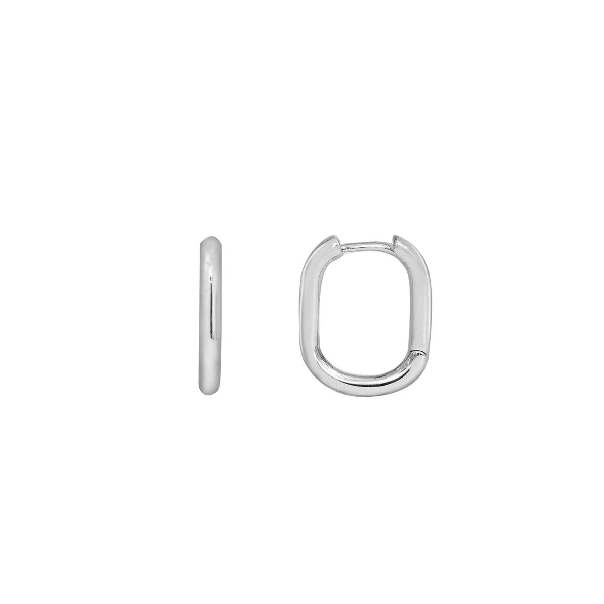 Plain Oval Hoop Earrings