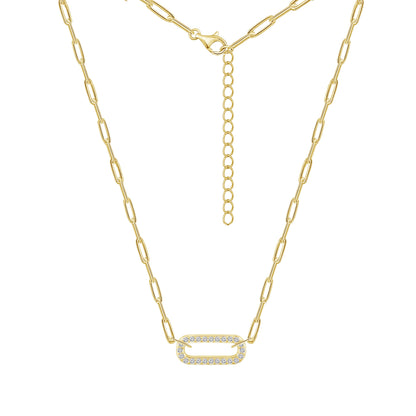 Halo Paper Clip Chain Necklace