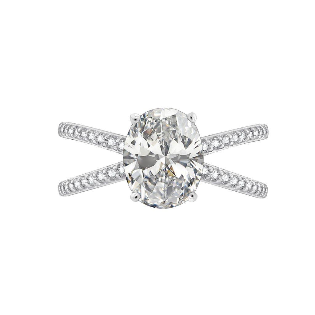 X Split Shank Solitaire Ring