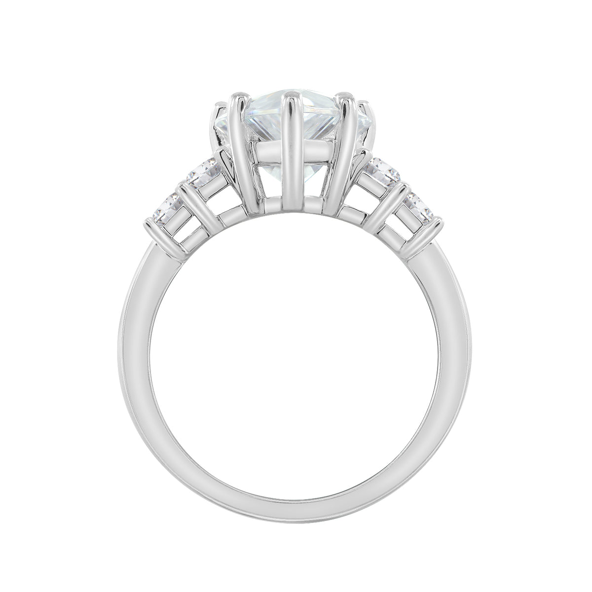 Vertical Baguette Accented Solitaire Ring