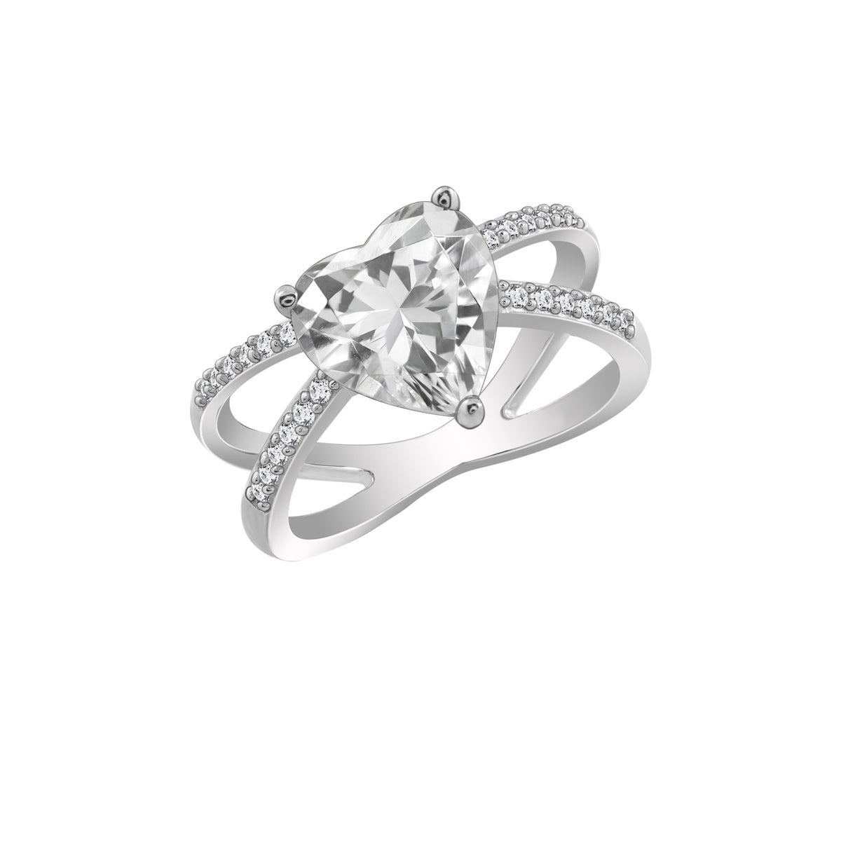 X Split Shank Solitaire Ring