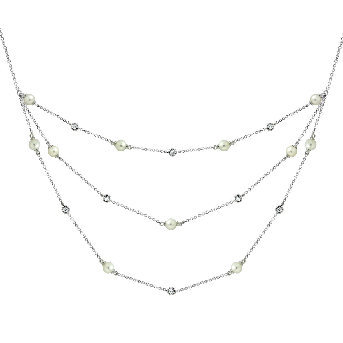 Pearl Layer Station Necklace