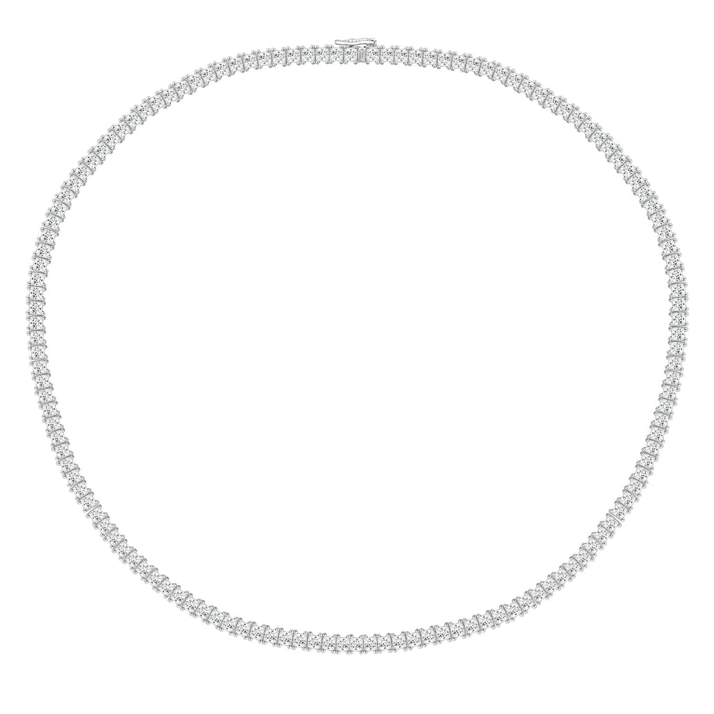 Sterling Silver Princess Tennis Necklace