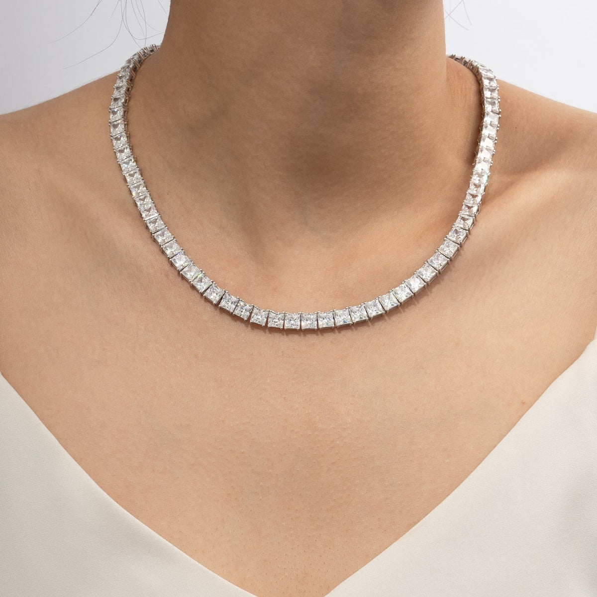 Brass Princess Tennis Necklace