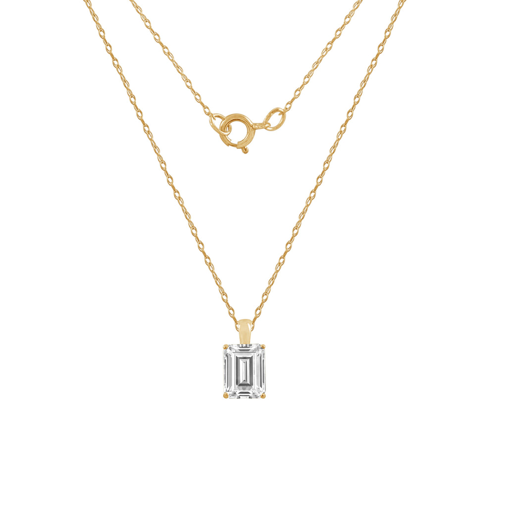 10K Solid Gold Solitaire Necklace