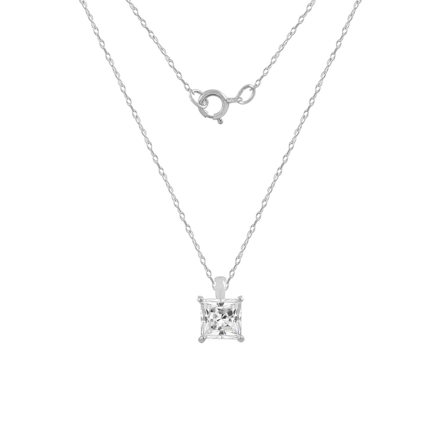 14K Solid Gold Solitaire Necklace
