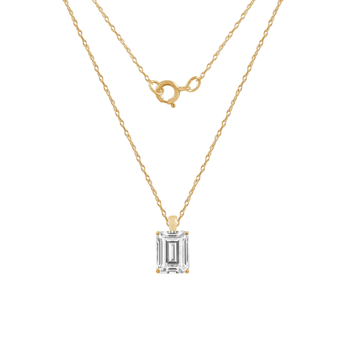 10K Solid Gold Solitaire Necklace