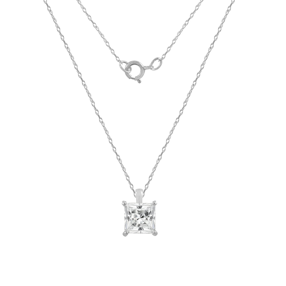 10K Solid Gold Solitaire Necklace