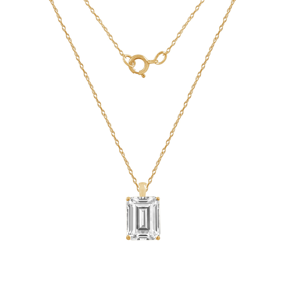 14K Solid Gold Solitaire Necklace