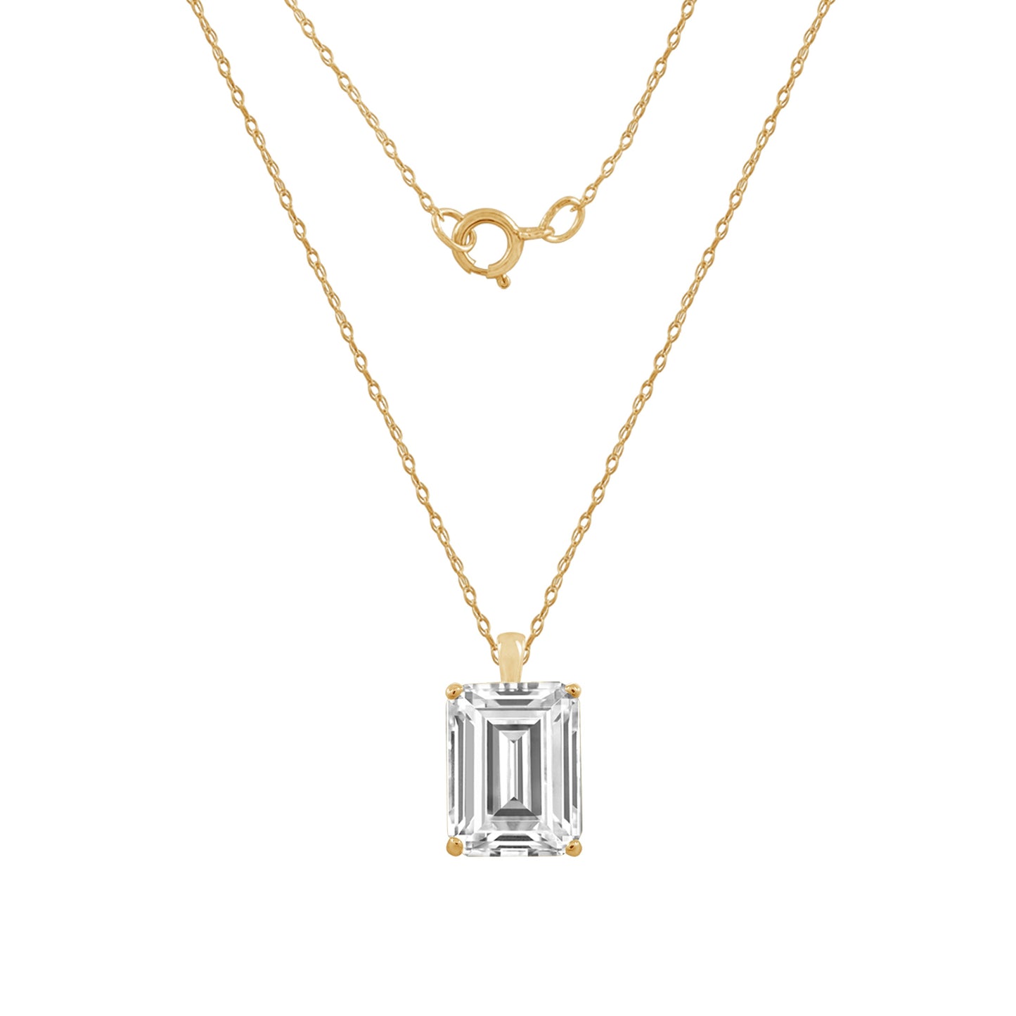 10K Solid Gold Solitaire Necklace