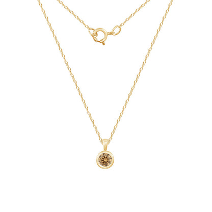 10K Solid Gold Birthstone Pendant Necklace