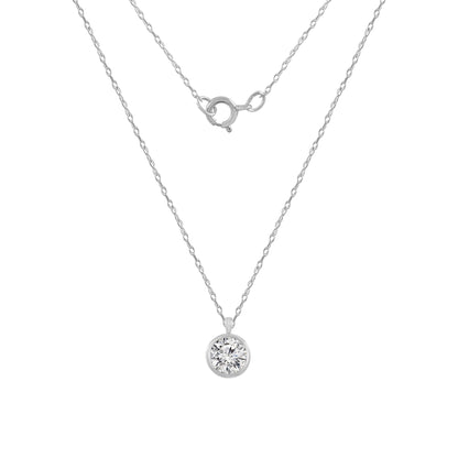 Solid Gold Bezel Solitaire Necklace