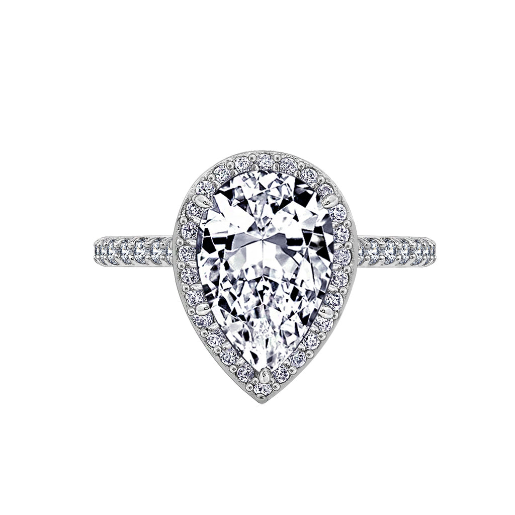 Pear Cut Halo Ring