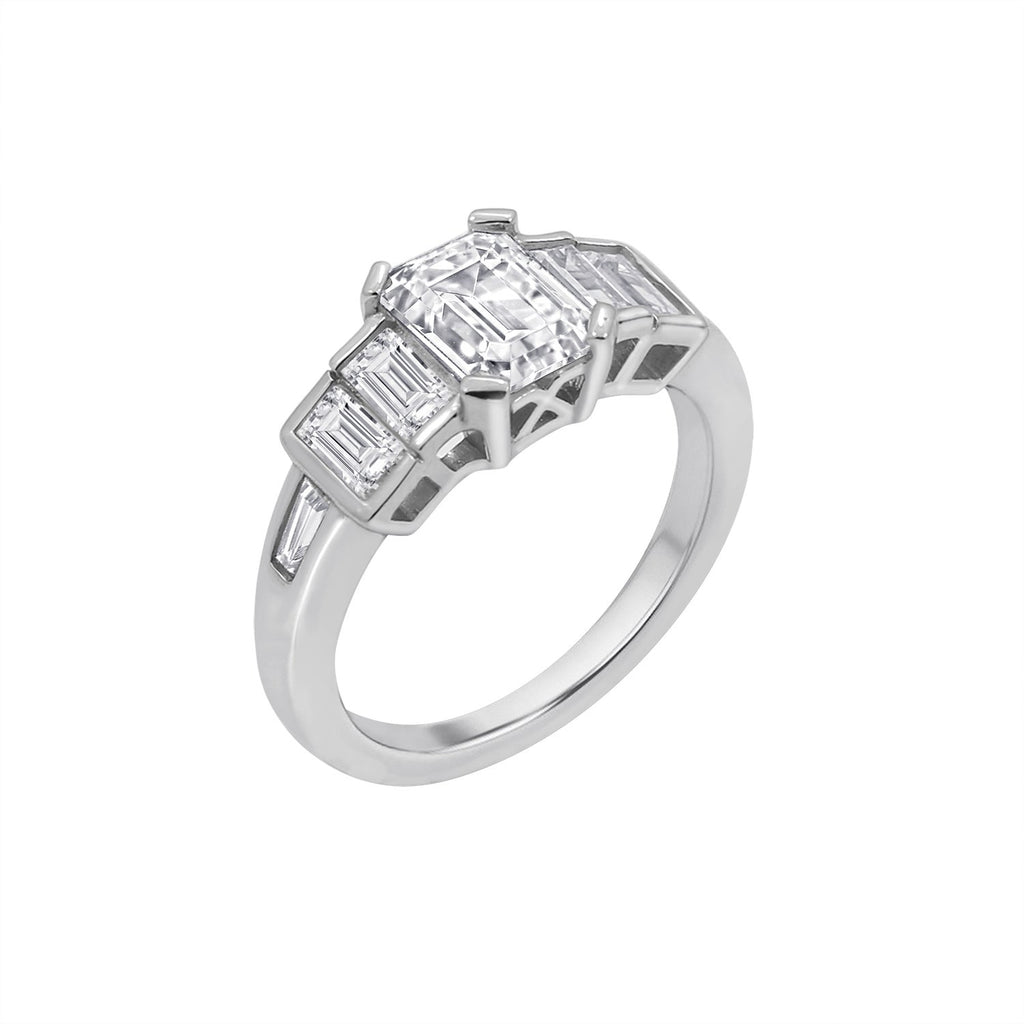 Tapered Emerald Cut Ring