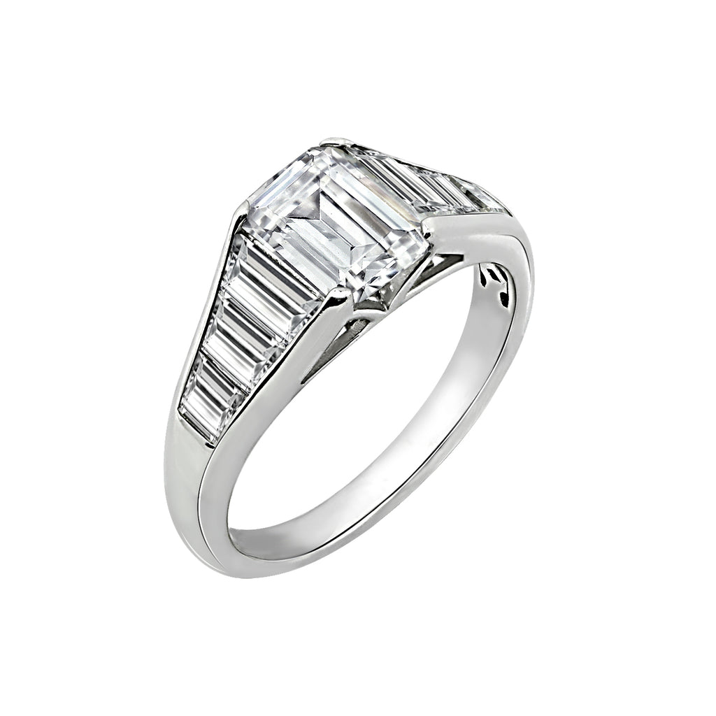 Emerald Cut Tapered Ring
