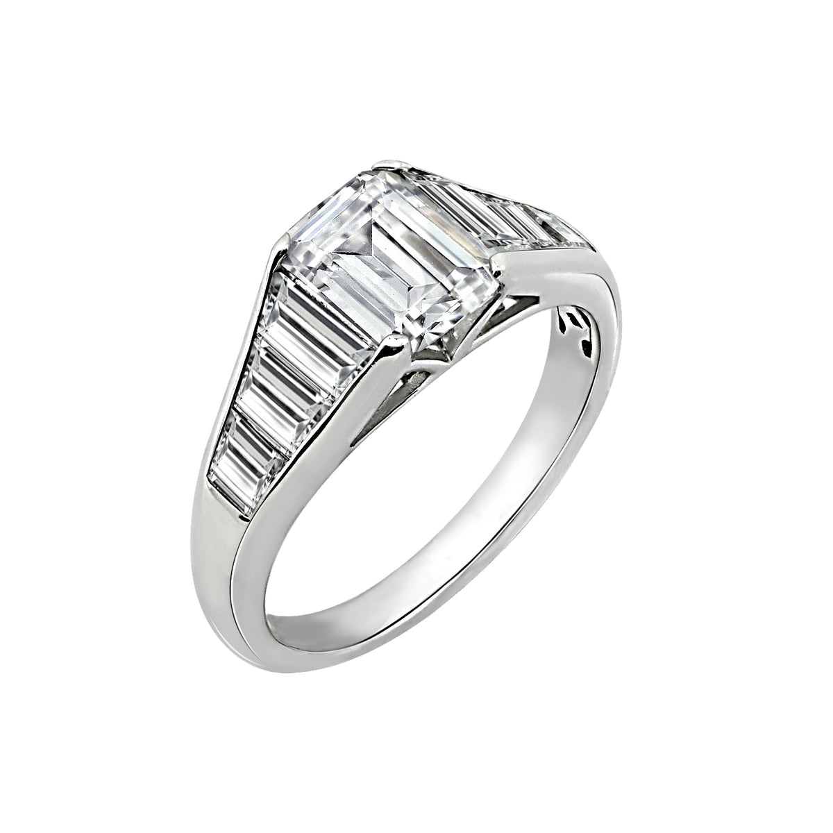 Emerald Cut Tapered Ring