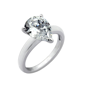 Solitaire Pear Cocktail Ring