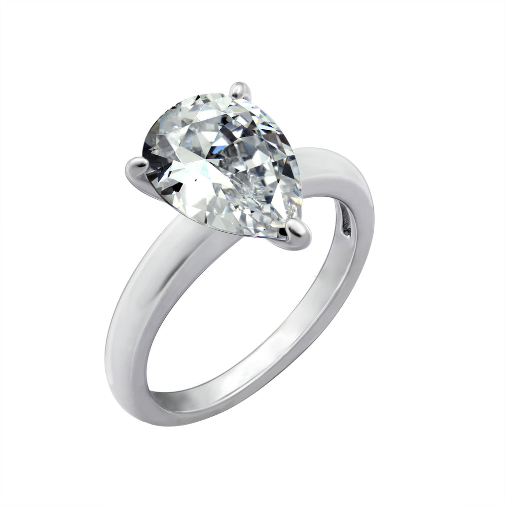 Solitaire Pear Cocktail Ring
