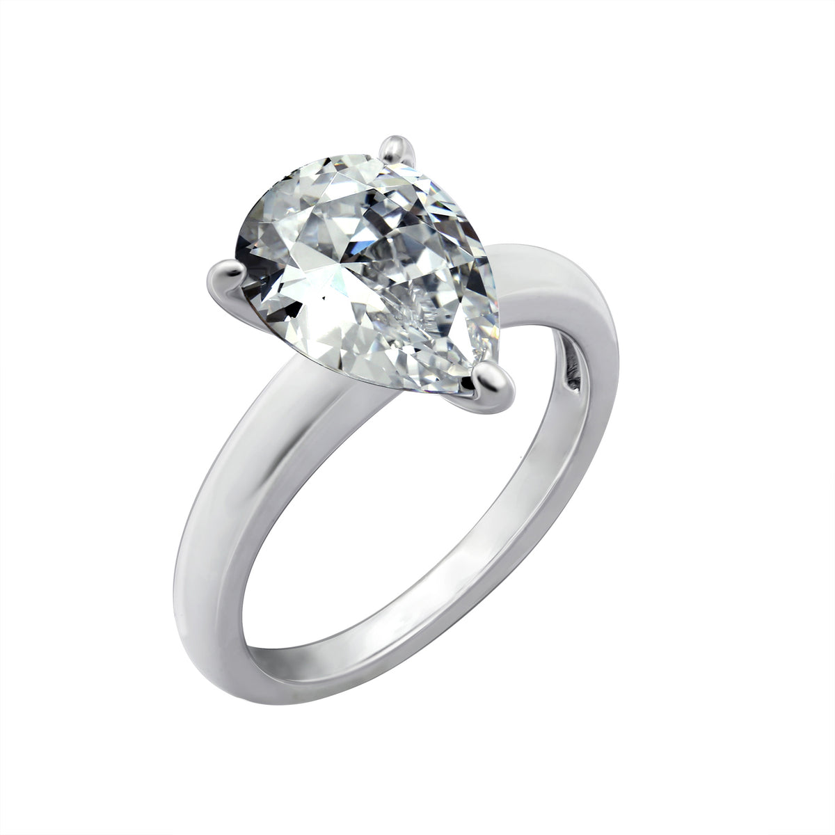 Solitaire Pear Cocktail Ring
