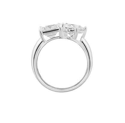 Oval and Emerald Cut Toi et Moi Ring