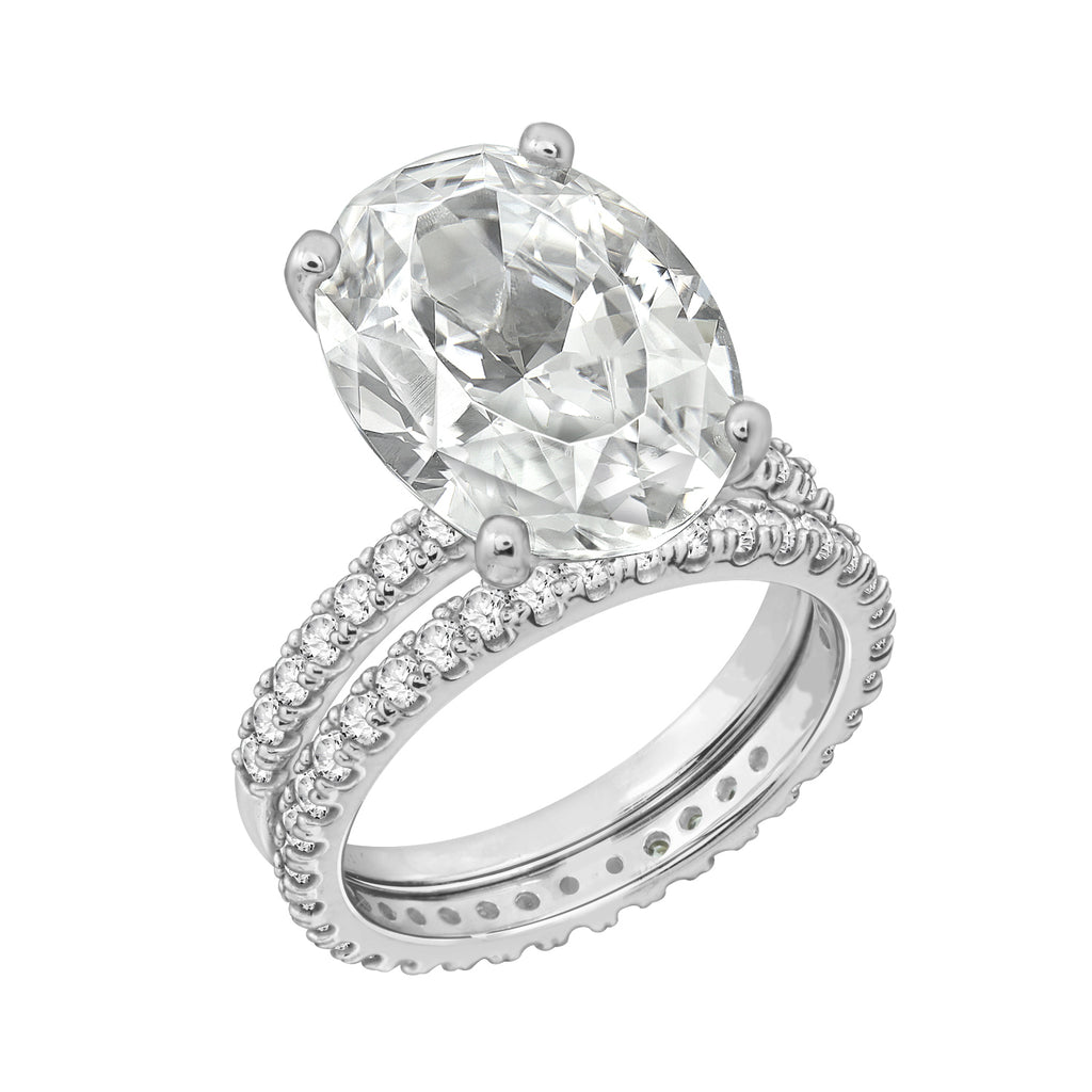 Oval Solitaire Engagement Ring Set