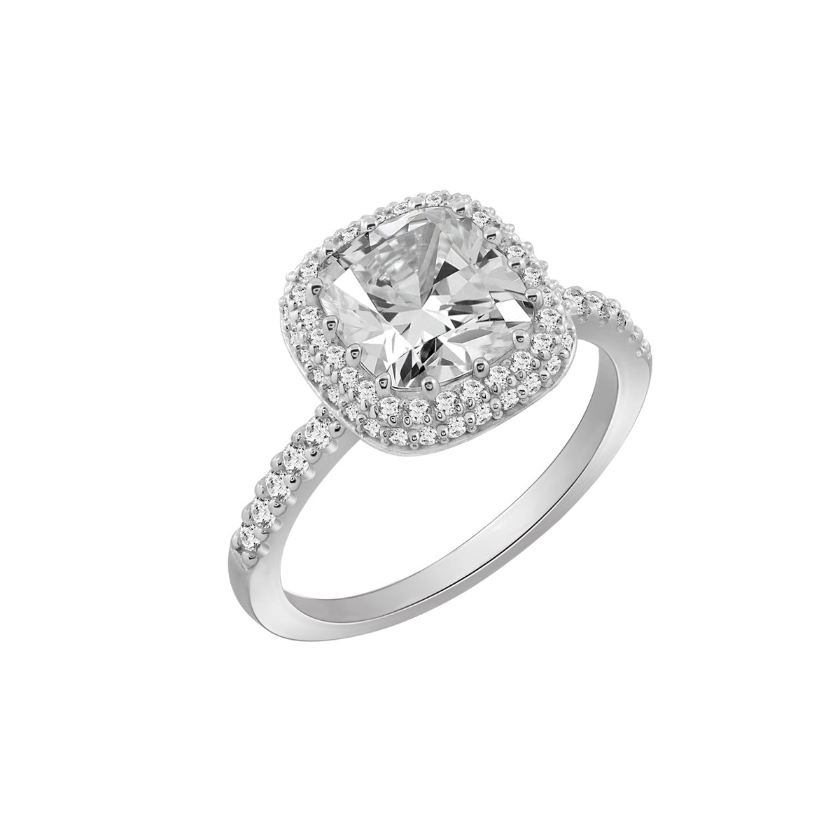 Emerald Halo Engagement Ring